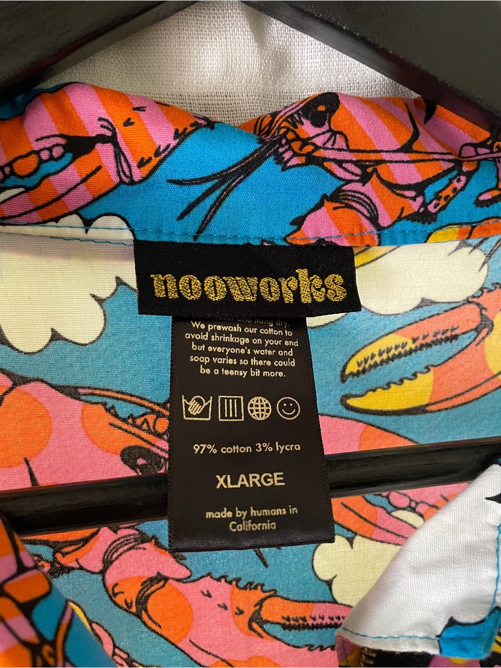 Nooworks Lobster Dreams short jumpsuit short coveralls XLarge - Picture 4 of 5